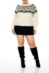 Plus Size Geo Print Sweater - Forever 21