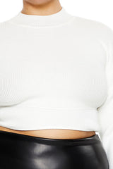 Plus Size Cropped Rib-Knit Sweater - Forever 21