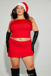 Plus Size Mean Girls Faux Fur Sweater-Knit Cami - Forever 21