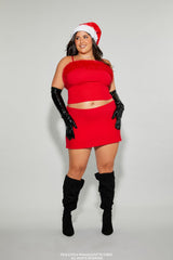 Plus Size Mean Girls Faux Fur Sweater-Knit Cami - Forever 21