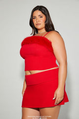 Plus Size Mean Girls Faux Fur Sweater-Knit Cami - Forever 21