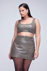 Plus Size Faux Leather Crop Top - Forever 21