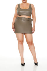 Plus Size Faux Leather Crop Top - Forever 21