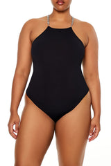 Plus Size Faux Gem Sweater-Knit Bodysuit - Forever 21
