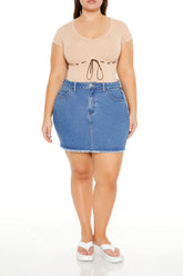 Plus Size Seamless Ribbon-Trim Bodysuit - Forever 21