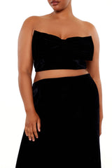 Plus Size Velvet Bow Tube Top - Forever 21