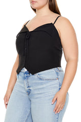 Plus Size Button-Front Cropped Cami - Forever 21