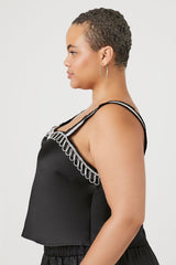 Plus Size Rhinestone-Trim Cami - Forever 21