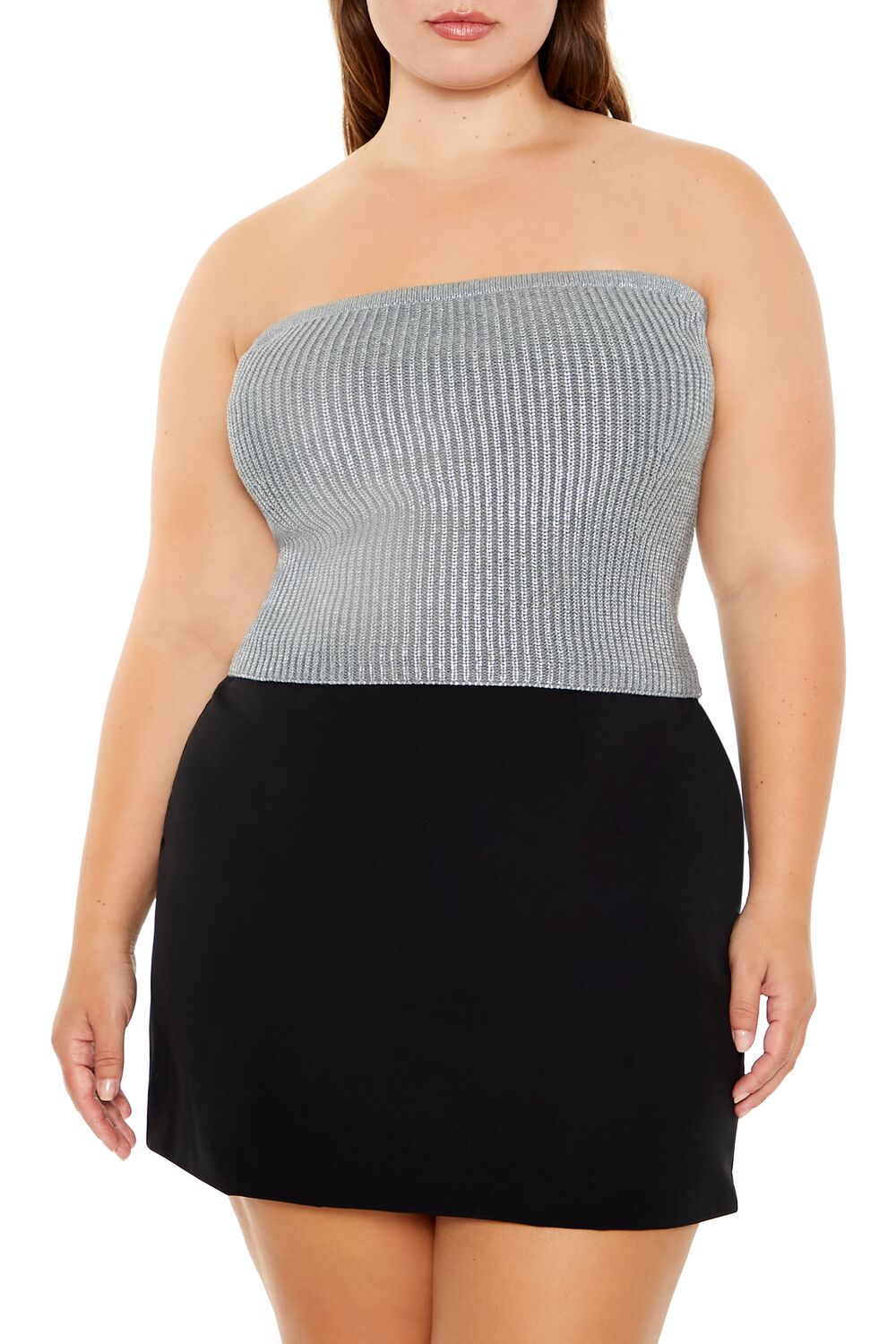 Plus Size Metallic Tube Top - Forever 21