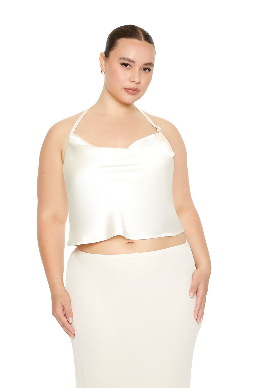 Plus Size Satin Halter Top - Forever 21