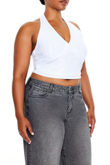 Plus Size Rhinestone Halter Top - Forever 21