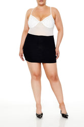 Plus Size Rhinestone Mesh Bodysuit - Forever 21