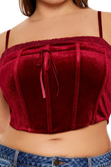 Plus Size Velvet Cropped Cami - Forever 21