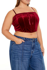 Plus Size Velvet Cropped Cami - Forever 21