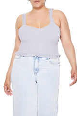 Plus Size Ruffle Sweater-Knit Cami - Forever 21