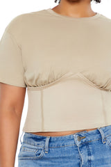 Plus Size Cropped Bustier Tee - Forever 21