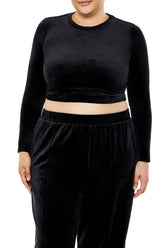 Plus Size Velour Crop Top - Forever 21