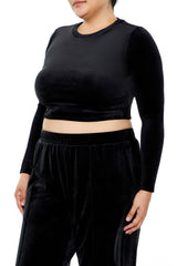 Plus Size Velour Crop Top - Forever 21