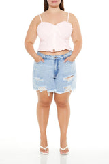 Plus Size Striped Cropped Cami - Forever 21
