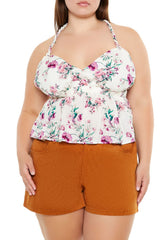 Plus Size Floral Print T-Back Cami - Forever 21