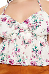 Plus Size Floral Print T-Back Cami - Forever 21