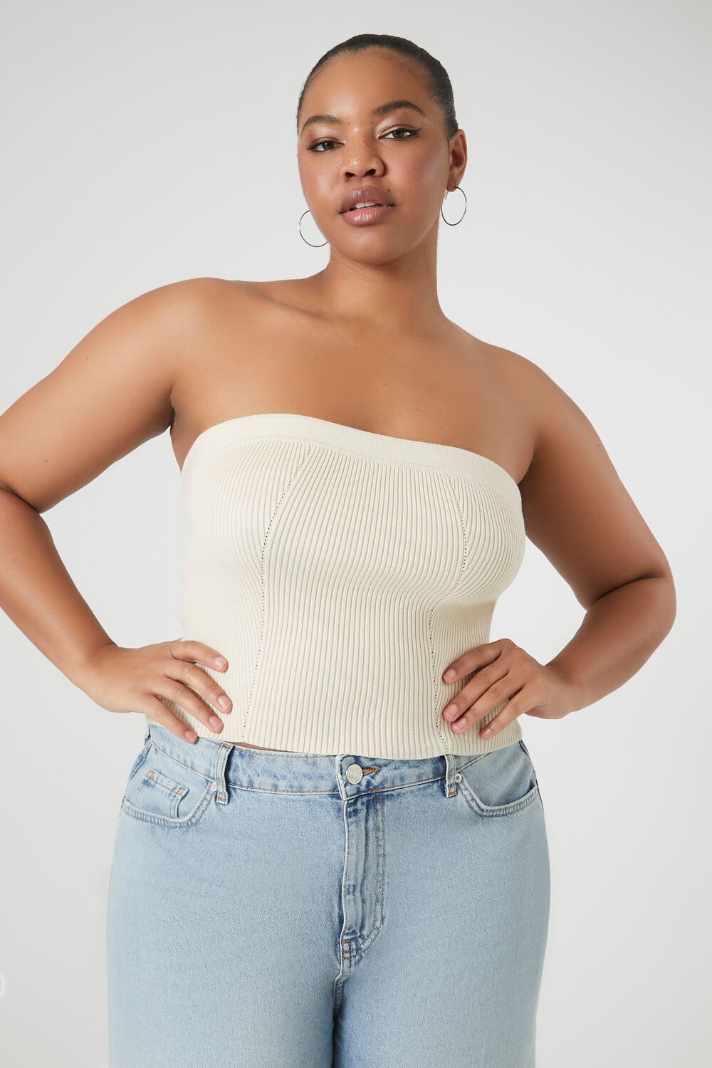 Plus Size Sweater-Knit Tube Top - Forever 21