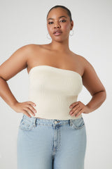 Plus Size Sweater-Knit Tube Top - Forever 21