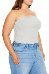 Plus Size Embroidered Bow Tube Top - Forever 21