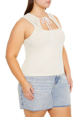 Plus Size Ruched Cutout Tank Top - Forever 21