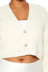 Plus Size Rhinestone Cardigan Sweater - Forever 21