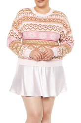 Plus Size Fair Isle Snowflake Cropped Sweater - Forever 21