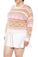 Plus Size Fair Isle Snowflake Cropped Sweater - Forever 21