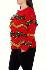 Plus Size Garland Pom Pom Sweater - Forever 21