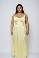 Plus Size Satin Lace Inset Maxi Dress - Forever 21