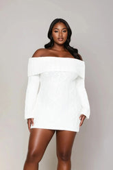 Plus Size Cable Knit Mini Sweater Dress - Forever 21
