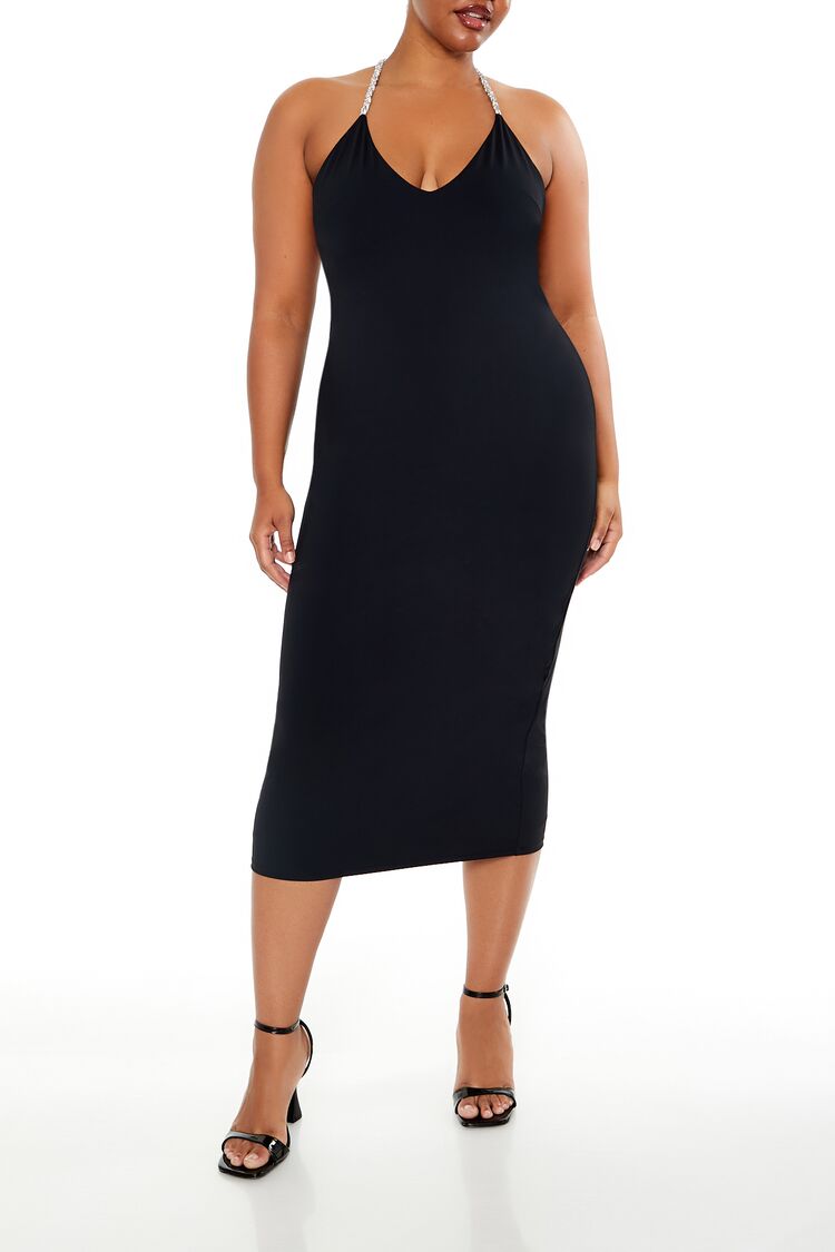 Plus Size Embellished Halter Maxi Dress - Forever 21