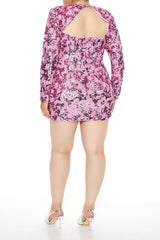 Plus Size Sequin Cutout Mini Dress - Forever 21