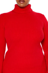 Plus Size Turtleneck Mini Sweater Dress - Forever 21