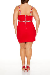 Plus Size Faux Gem Mini Dress - Forever 21