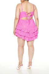 Plus Size Tiered Velvet Mini Dress - Forever 21