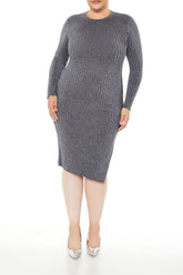 Plus Size Glitter Knit Midi Dress - Forever 21