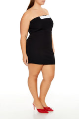 Plus Size Bow Tube Mini Dress - Forever 21