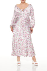 Plus Size Satin Floral Maxi Dress - Forever 21