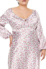 Plus Size Satin Floral Maxi Dress - Forever 21