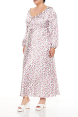 Plus Size Satin Floral Maxi Dress - Forever 21