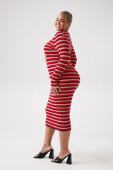 Plus Size Striped Lace-Up Sweater Dress - Forever 21
