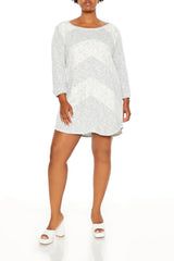 Plus Size Lace Chevron Mini Dress - Forever 21