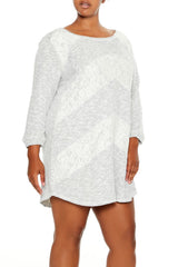 Plus Size Lace Chevron Mini Dress - Forever 21