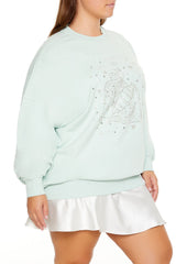 Plus Size Beaded Aquarius Pullover - Forever 21