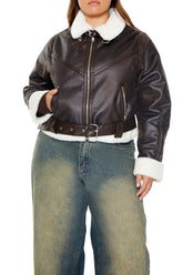 Plus Size Faux Leather Moto Jacket - Forever 21